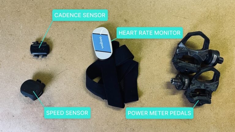 cycling sensor set with speed and cadence heart rate monitor and power meter pedals